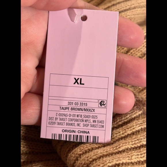 Wild Fable Long Sleeved Ribbed Crop Sweater Brown Size XL - NWT - Picture 7 of 9